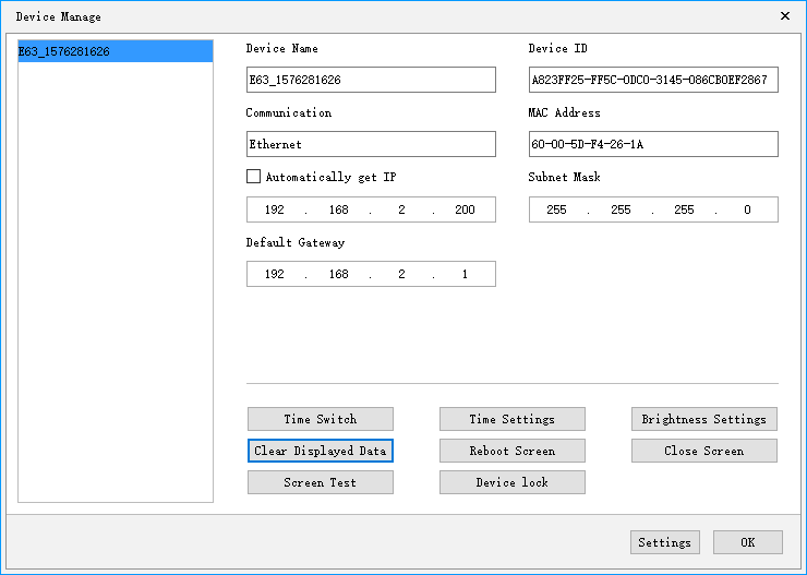 HD2020 LED Software Download and Install 13 Device manage