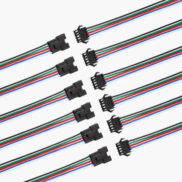20 Pairs 5 Pin Connector Wire, MaleFemale, for LED Strip Light Drivers