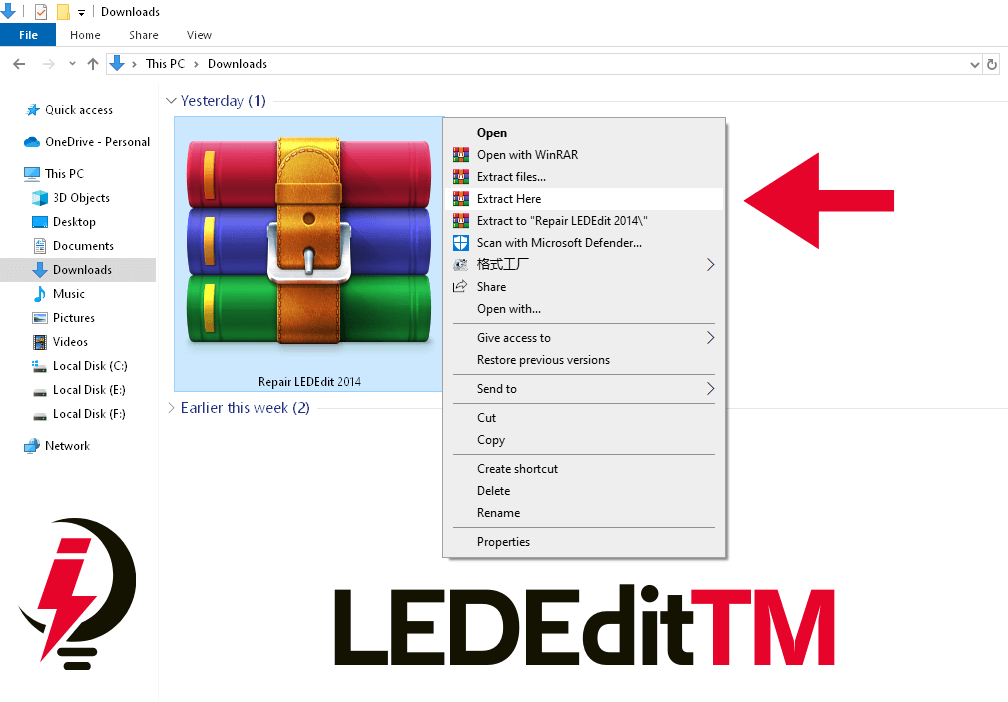 Fix Class Not Registered on LEDEdit: Final Solution 2 Extract repair LEDEdit 2014