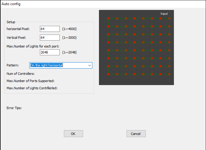 How to Connect Two T1000s LED Controllers 7 Auto layout creator window - LEDEdit 2014