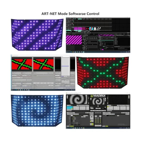 LED Motion Drape Facade: 242 LEDs with App/Art-Net Control for DJ Booth