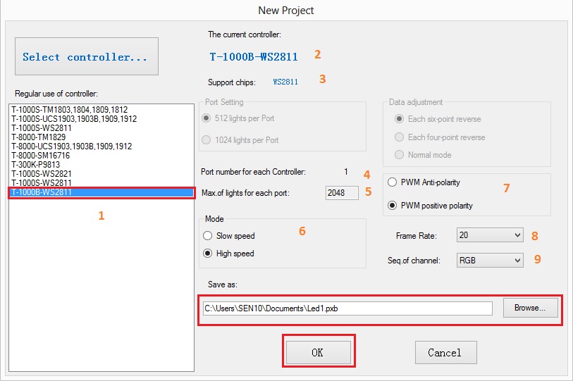 How to Use LEDEdit 2014 Software: Complete Tutorial 5 LEDEdit Select Controller window