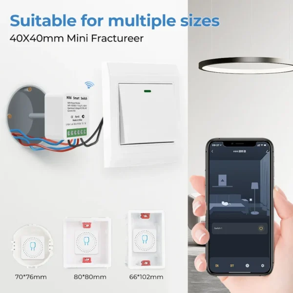 16A Tuya WiFi Zigbee Smart Switch 2-way Control with Energy Monitor Mini Smart Breaker Smart Life Control Via Alexa Google Home