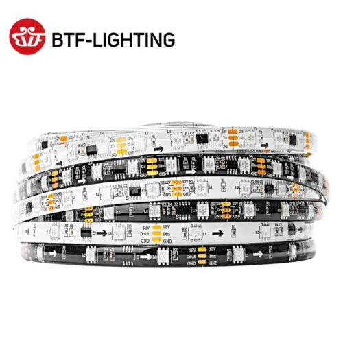 5M WS2811 LED Strip DC12V Ultra Bright Highly Efficient 5050 SMD RGB LEDs High Light Addressable 30/48/60leds/m White/Black PCB