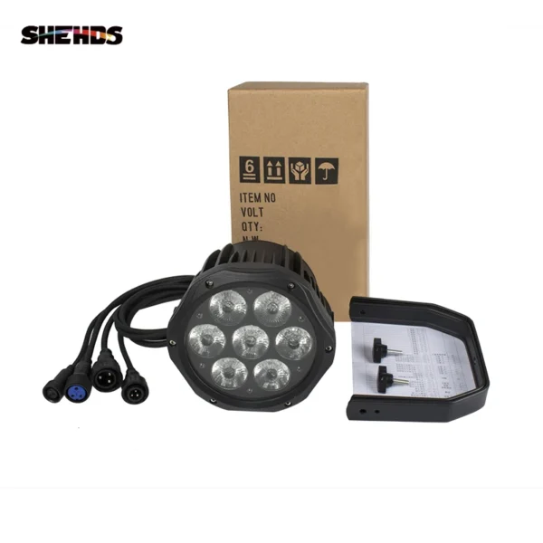 8PCS Professional Aluminum IP65 Waterproof 7x18W RGBWA UV LED Par Lights With Controller For DJ Club Stage Party Disco from SHEHDS Global Store.