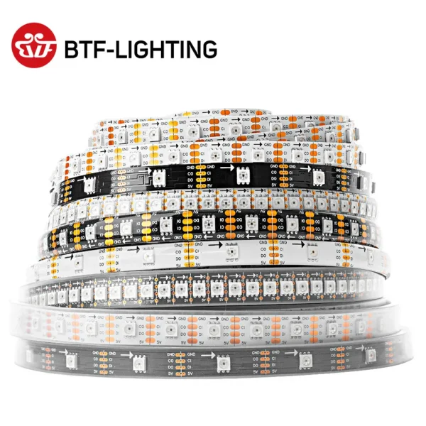 SK9822 RGB LED Strip Light Similar APA102 1m 5m 30 60 144 LED DATA and CLOCK Separately Individually Addressable IP30 65 67 DC5V
