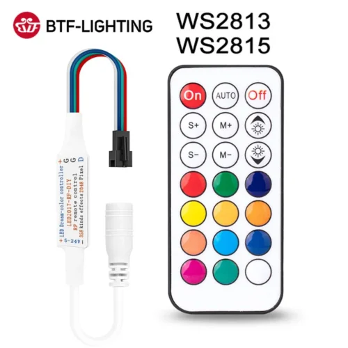 WS2815 WS2813 LED Lights Controller RF 14key 21key Remote Wireless 350 Dream Effect 4pin SM JST RGB IC Led Strip Light DC5-24V