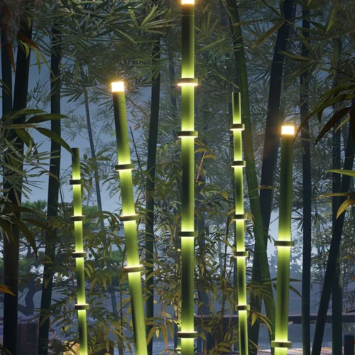 Garden Lights Outdoor Lighting Waterproof LED Light Bamboo Bollard Lamp Decoration Pathway Walkway Yard Lawn Patio