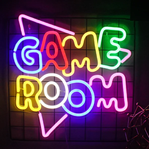 Game Room Neon Sign LED Sign Home Bar Men Cave Games Recreation Party Birthday Bedroom Bedside Wall Decoration Neon Light Gifts