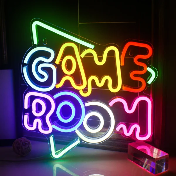 Game Room Neon Sign LED Sign Home Bar Men Cave Games Recreation Party Birthday Bedroom Bedside Wall Decoration Neon Light Gifts
