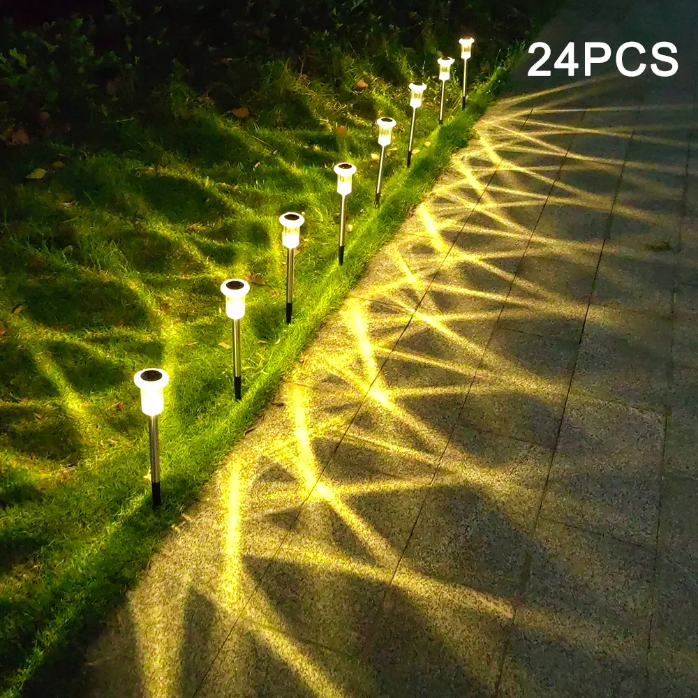 Solar Pathway Lights Bright RGB Color Changing Warm White Outdoor ...