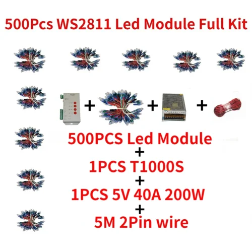 kf Sdfa8012781ba491483d592dd6c5ef684M 500pcs DC 5V 12mm WS2811 IC Full Color Pixel LED Module Light Input IP68 Waterproof RGB