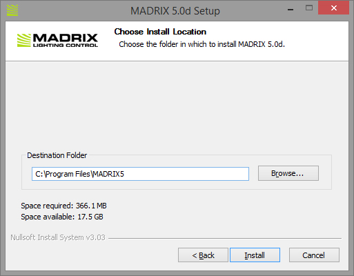 Installation Of The MADRIX Software 4 choose location