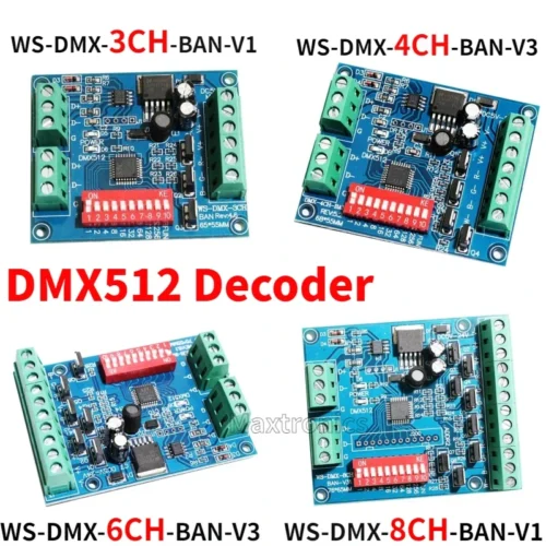 3CH 4CH 6CH 8CH DMX512 RGB RGBW Controller DC5V-24V DMX Decoder Dimmer For SMD 5050 2835 3828 LED Strip Light Tape