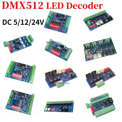 DC5~24V DMX512 3CH 4CH 6CH 8CH 12CH 18CH 24CH 27CH LED Controller Constant Voltage Common Anode Decoder Dimmer For LED Lights.