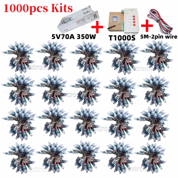 500/600/700pcs DC5V WS2811 Full Color LED Module Light Kits 12mm Waterproof RGB Color Digital LED Pixel Lamp for Festival Decor