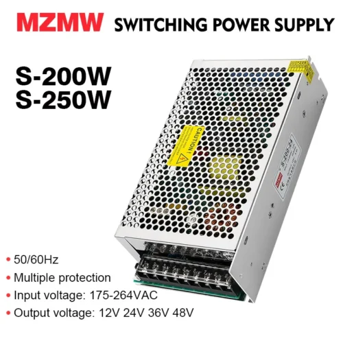 MZMW 200W 250W Switching Power Supply 12V 24V 36V 48V AC TO DC 220V 180-264VAC Transformer Power LED Adapter SMPS