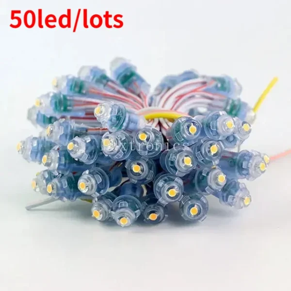 New 500PCS DC12V Single Color LED Modules F9MM LED Pixel String Waterproof IP67 for Amusement Park Decor Advertising Light Board.