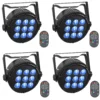 Somspot 4PCS RGBW LED Par Lights Stage Lighting Effect DMX512 Sound Active for DJ Disco Bar KTV Party Wedding Holiday Concert