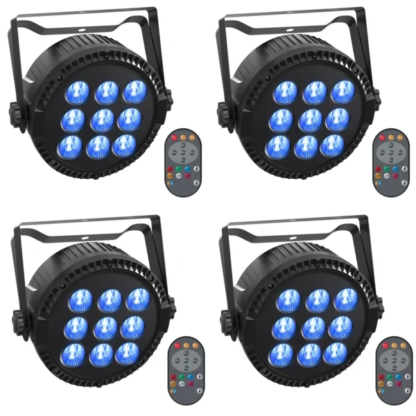 Somspot 4PCS RGBW LED Par Lights Stage Lighting Effect DMX512 Sound Active for DJ Disco Bar KTV Party Wedding Holiday Concert