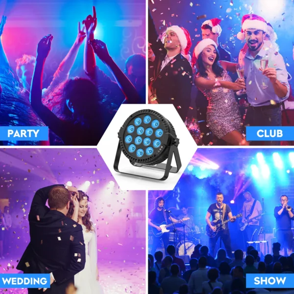 Somspot 2PCS LED Par Light RGBW Stage Effect Lighting for DJ Disco Party Holiday Christmas Bar Club Wedding Birthday