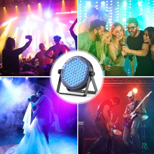 Somspot RGBW 4-in-1 LED Par Lights DMX512 Stage Effect Lighting Projector For DJ Disco Club Wedding Party Church, 4PCS/SET