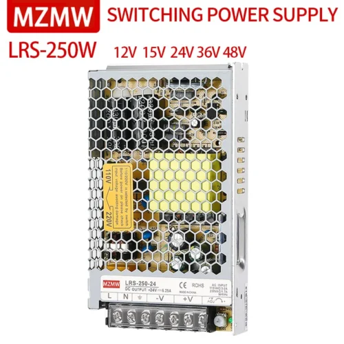 MZMW LRS-250 Switching Power Supply 250W 100-240V AC/DC 12V 15V 18V 24V 36V 48V Volt Source Transformer SMPS For LED Strip CCTV.