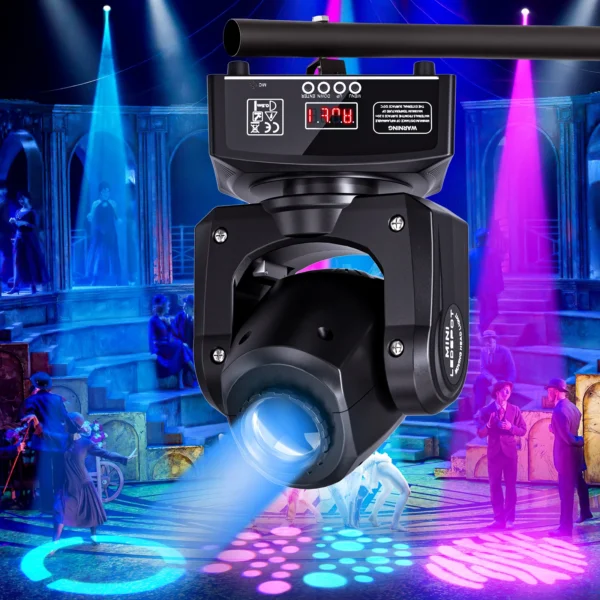 Somspot RGBW Gobo Moving Head Light Beam DMX512 Stage Effect Light Projector for Disco Party Bar Club Wedding Birthday