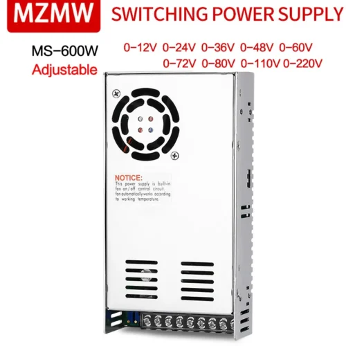 MZMW MS-600 Switching Power Supply 600W 12V 24V 36V 48V 60V 72V 80V 110V Adjustable Voltage Single Output MS-600-36 MS-600-24