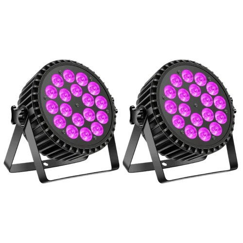 Somspot 2PCS/SET LED Par Light RGB+UV Stage Light Effect Projector DMX512 for DJ Disco Party Holiday Bar Club Wedding Birthday