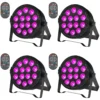 Somspot 4PCS RGBW LED Par Light DMX512 Stage Effect Lighting Projector for DJ Disco Party Holiday Christmas Bar Club Wedding Bir