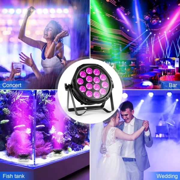 Somspot 4PCS Waterproof Stage Par Light RGBW LED Par Lights DMX Wash Light Strobe Effect DJ Light for Church Disco Wedding