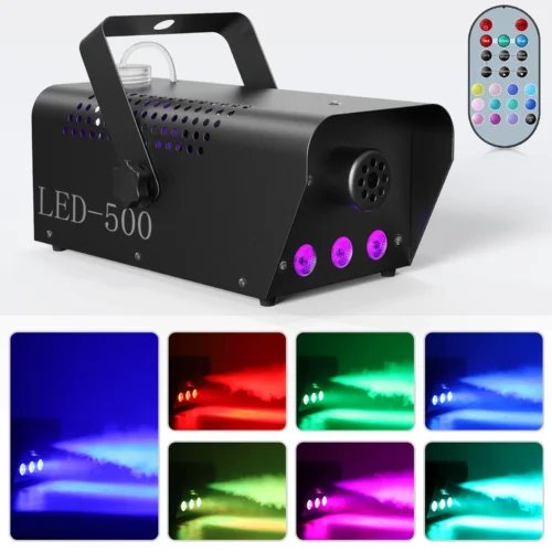 Somspot LED Colorful Smoke Machine Remote Fogger Ejector Fog Machine for DJ Disco KTV Party Wedding Bar Club Stage Equipment