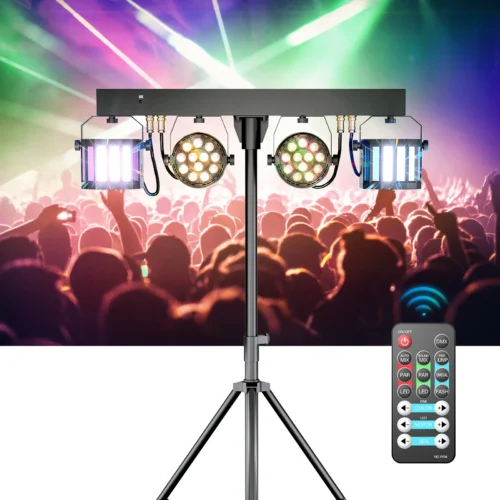 Somspot RGBW Stage LED Par Light Dyeing Induction Sword Beam Effect Combination Bracket Lights for Church Concert Wedding Party