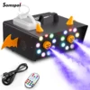 Somspot 1500W LED Fog Machine Remote Fogger Ejector Smoke Machine Stage Equipment for DJ Disco Wedding Party