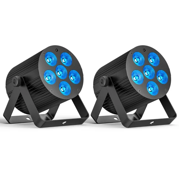 Somspot 2PCS/SET RGBWA+UV LED Stage Par Light LED Projection Light DJ Party Lights for Disco Wedding Holiday Bar Club.