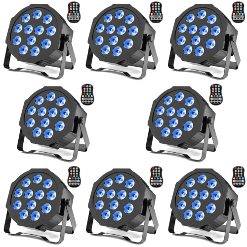 Somspot 8PCS/Set RGBW LED Par Light Color Mixing Strobe Light Stage Effect Lighting Projector for DJ Disco KTV Party Wedding