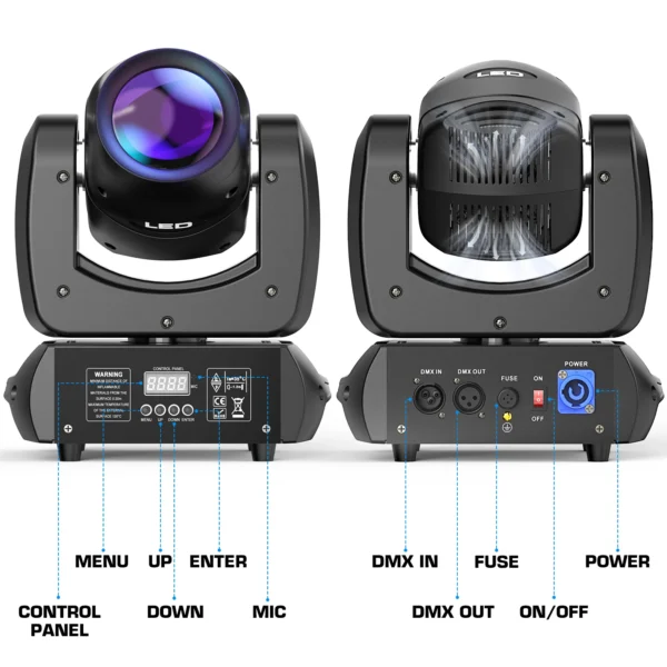 Somspot 100W RGB Moving Head Light Gobo Beam Stage Effect Light Projector DMX512 For DJ Disco Bar Nightclub Wedding Party