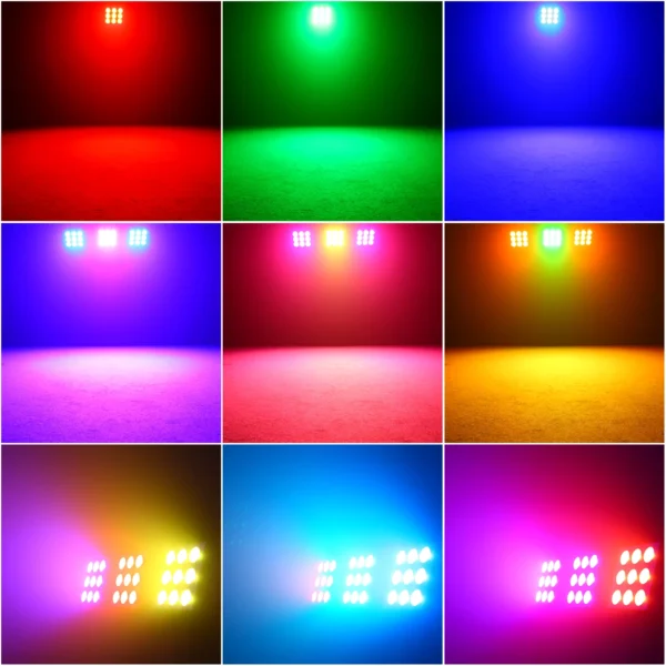 Somspot 9-Eye COB Matrix Light RGBW LED Flat Par Light DMX Stage Light Effect Projector for DJ Concert Party Wedding Dance Hall