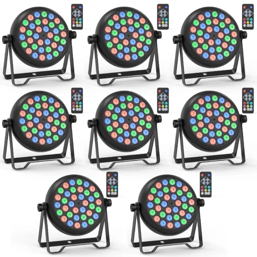 Somspot 4/8 PCS RGB LED Par Light Stage Light Effect Projector for DJ Disco Party Holiday Christmas Bar Club Wedding Birthday