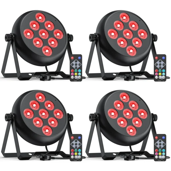 Somspot 4PCS RGBW 36W LED PAR LIGHTS DMX512 Stage Light Effect Projector for DJ Disco KTV Party Wedding Holiday Bar Club.