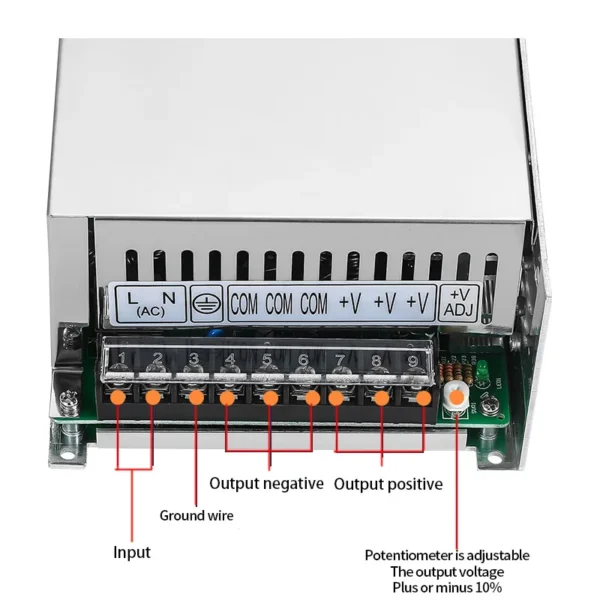 MZMW 500W 600W Switching Power Supply 12V 24V 36V 48V 60V 72V 80V 110V AC 220V to DC Industrial SMPS LED driver S-500 S-600