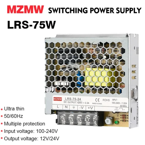 MZMW LRS75 Switching Power Supply AC110 220V 75W Single Output DC 5V 12V 15V 24V 36V 48V LRS-75-5 LRS-75-12 LRS-75-24.