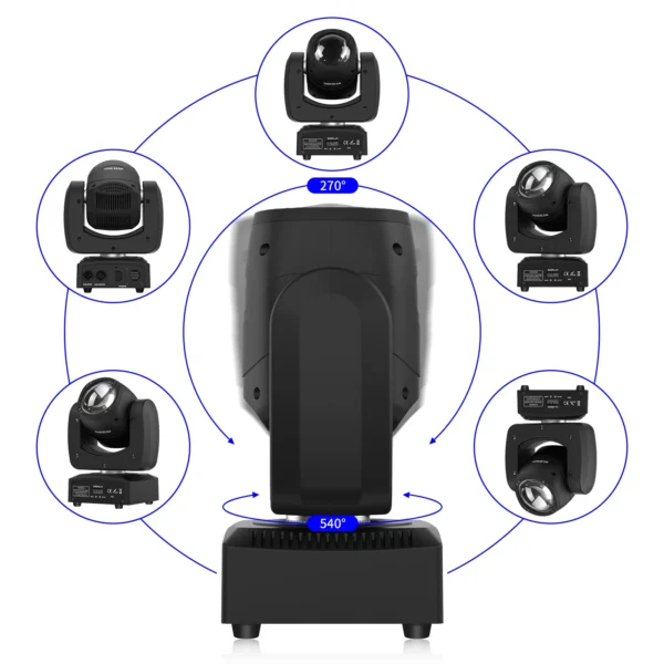 Somspot 100W RGBW Moving Head Light Beam DMX Stage Effect Lighting for DJ Disco Bar Club Party Dance Wedding