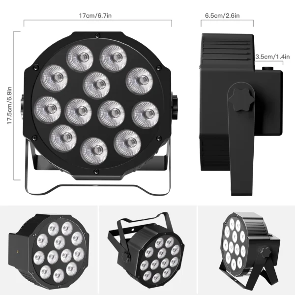 Somspot 8PCS/Set RGBW LED Par Light Color Mixing Strobe Light Stage Effect Lighting Projector for DJ Disco KTV Party Wedding