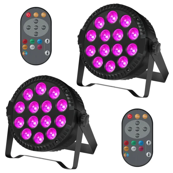 Somspot 2PCS LED Par Light RGBW Stage Effect Lighting for DJ Disco Party Holiday Christmas Bar Club Wedding Birthday