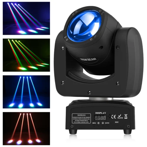 Somspot 100W RGBW Moving Head Light Beam DMX Stage Effect Lighting for DJ Disco Bar Club Party Dance Wedding