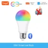 Bluetooth Smart LED Bulb Tuya Light Bulbs AC 85-265V Dimmable Spotlight Bulb 15W E27 RGB+CW+WW LED Color Change Lamp For Home