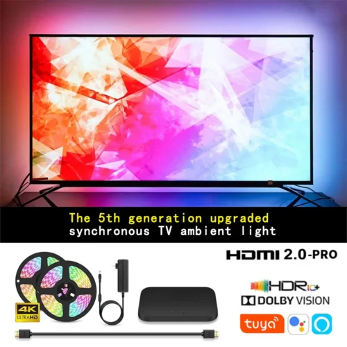 TV Screen Light Synchronization LED Atmosphere Light Voice Graffiti APP Control Immersive Watching Drama and Sports Experience