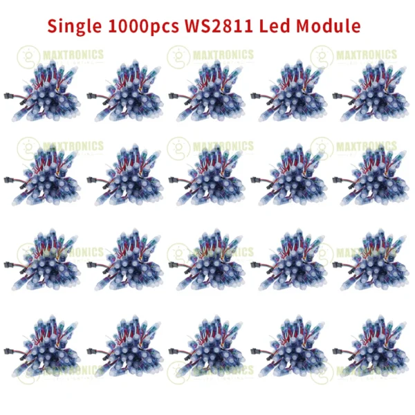 Best 1000pcs WS2811 12mm Full Color LED Module Pixel Light IP68 DC5V Waterproof And 50M Diy Black Band Flexible Tape Or Full Kit